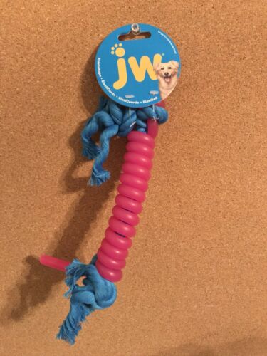 Brand New Large JW Coiled Bone Dog Toy Rubber Rope Toy Pink Or Green!