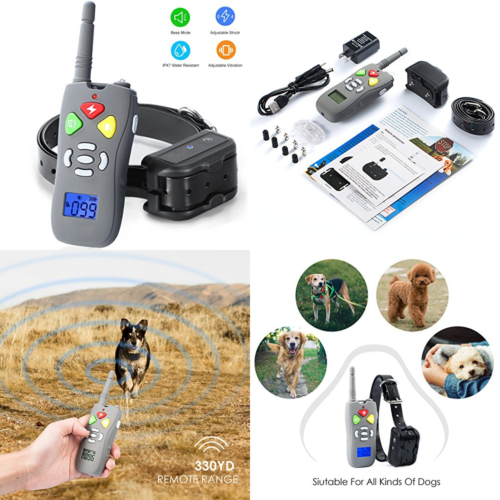Dog Training Collar,Rechargeable & Waterproof Beep/Vibration/Shock Electric Coll