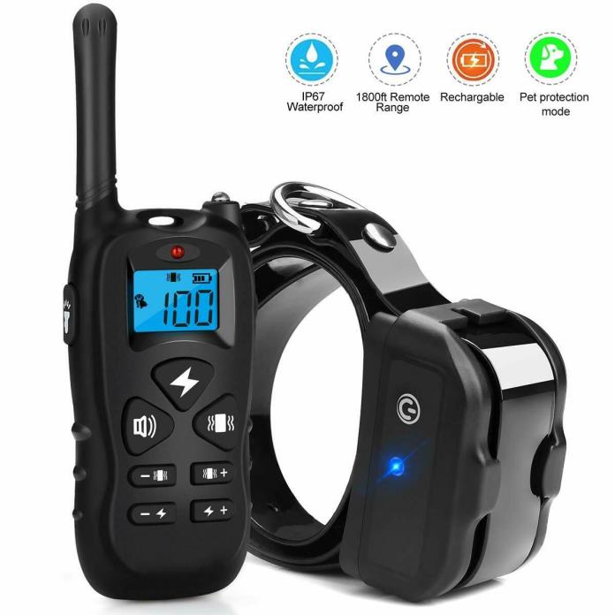Dog Training Shock Collar Rechargeable Waterproof w/ Remote Pet Trainer Kit New