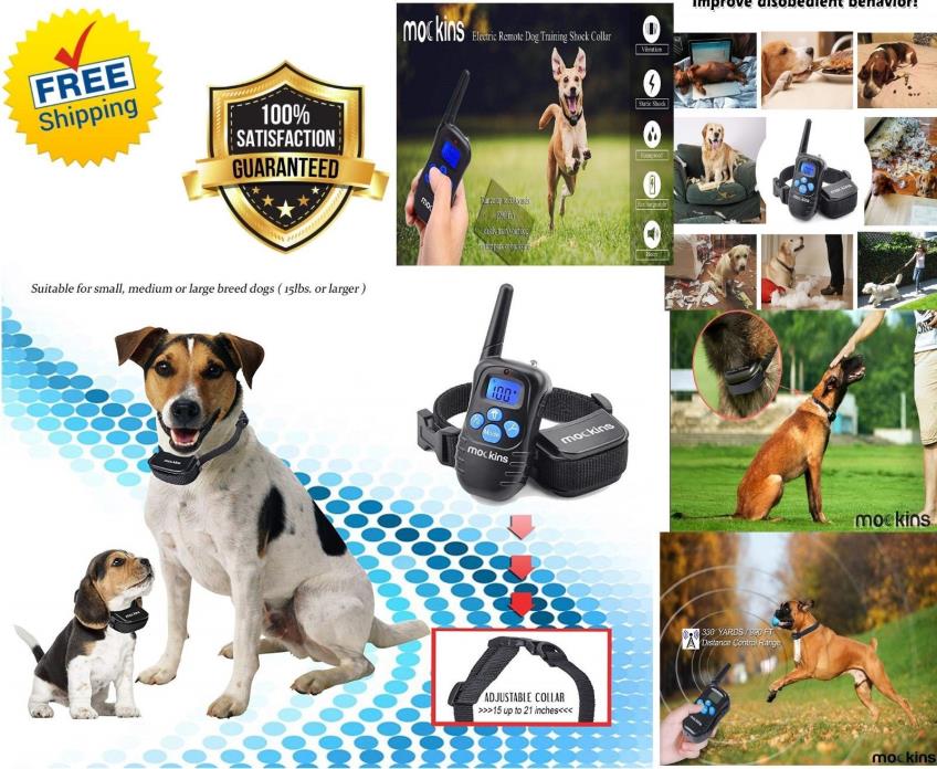 Dog Training Collar Small Medium Large Shock Rainproof Remote Pro Hunting Bark