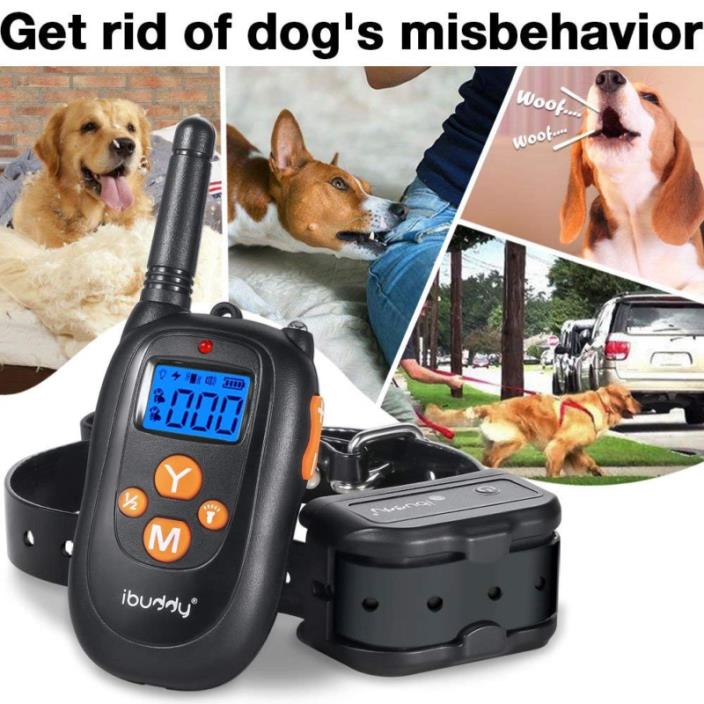iBuddy Dog Training Collar with Remote for Small/Medium/Large Dogs,1000ft Range