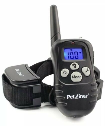 NIB Petrainer Rainproof Dog Shock Collar w/remote Dog Training Collar Beep/Vibra