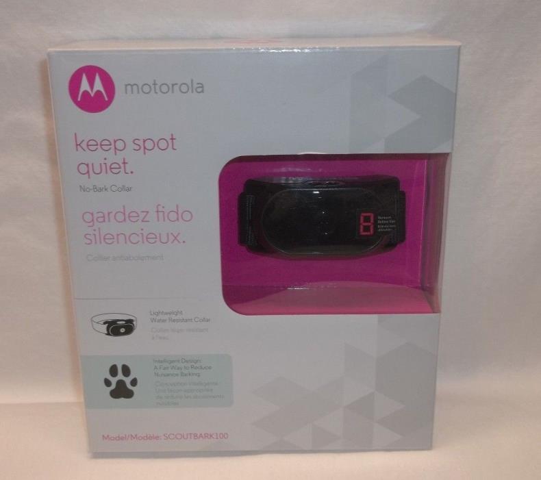 Motorola Dog No-Bark Collar SCOUTBARK100 with 9 static correction levels NIB