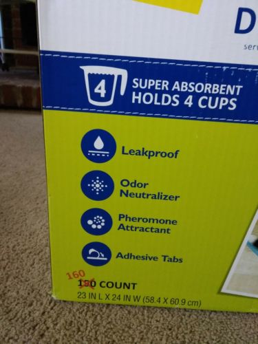New Sealed 160 TOP PAW Dog Puppy Training Pads Absorbent Leakproof Jumbo Box