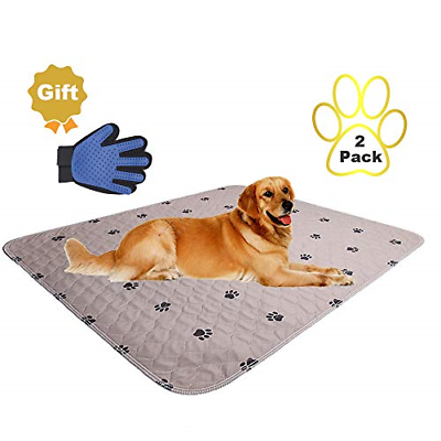 ?Washable Dog Pee Pads + Free Puppy Grooming Gloves,Puppy Pads ,Reusable Dog Dog
