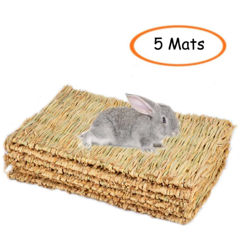 Grass Mat,Woven Bed Mat for Small Animal,Bunny Bedding Nest Chew Toy Bed Play of