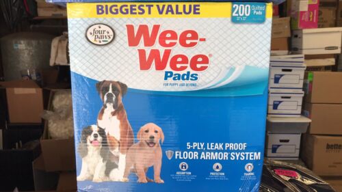 Four Paws Wee Wee Pet Training and Puppy Pads 200 Count 22 x 23 Pad Freeshipping