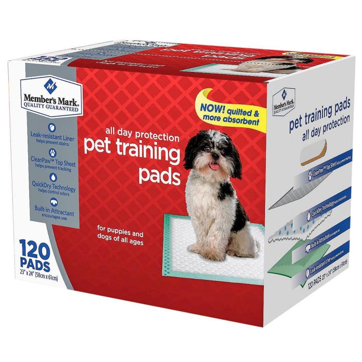 Pet Training Pads for All Dogs Any Age Any Size All Day Protection 120 Count NEW