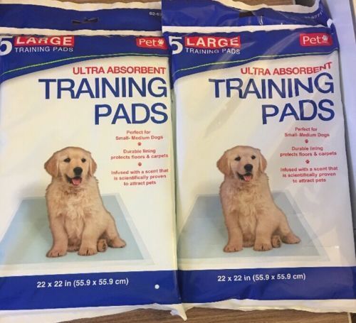 Pet Inc. Pee Pee Ultra Absorbent Training 5 Large Pack of Puppy Pads Lot of 2