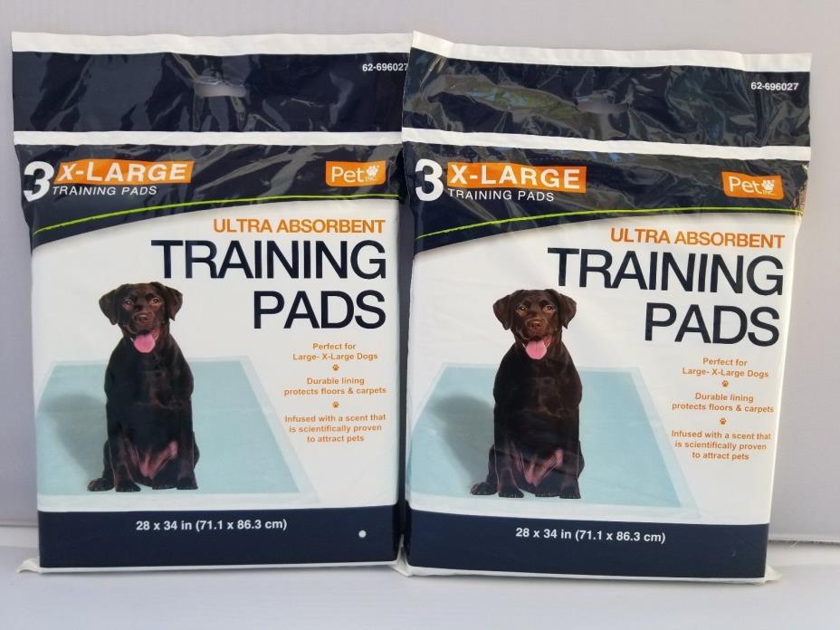 NEW X-Large Ultra Absorbent Pet Training Pads 6 pads Pet Inc for dogs pups pets
