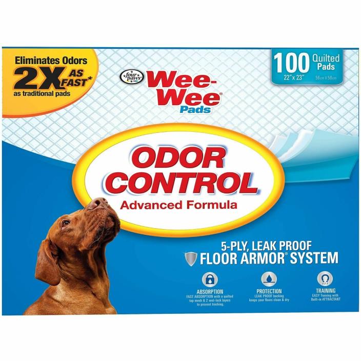 Wee Wee Puppy Pee Pads for Dogs Odor Control 100 Ct