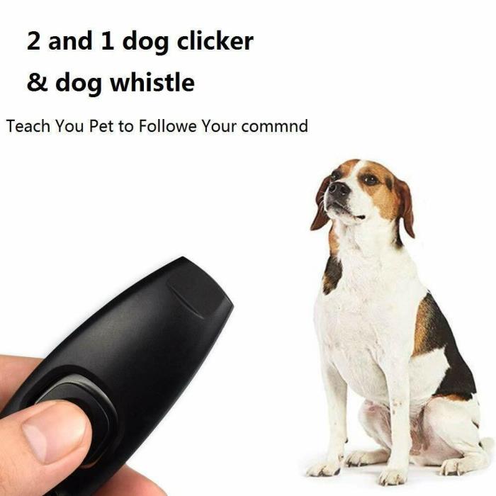 Dog Click Trainer 2 in 1 Black Clicker&Whistle Pet Puppy Obedience For USA SLR