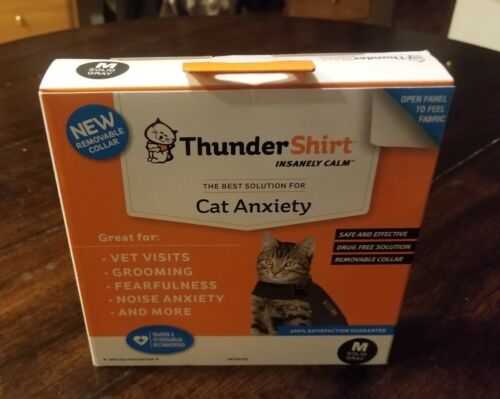 ThunderShirt Classic Cat Anxiety Jacket, Heather Gray, Medium