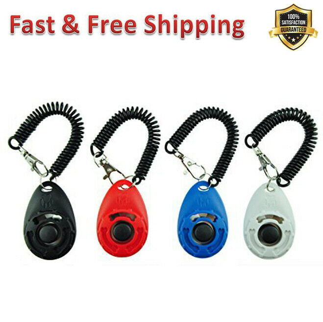 Dog Training Clicker with Wrist Strap Button Presses Easily Pet Supplies 4 Pack