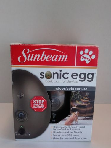 Sunbeam Sonic Egg Bark Control Device Dog Indoor Outdoor Painless Ultrasonic