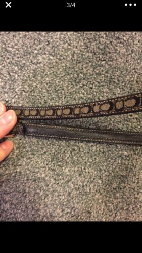 Coach signature C Black Grey Small leather Dog Leash