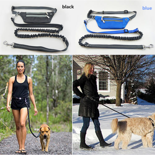 US Pet Hands Free Belt Traction Lead Leash Jogging Walking Running Harness Bag