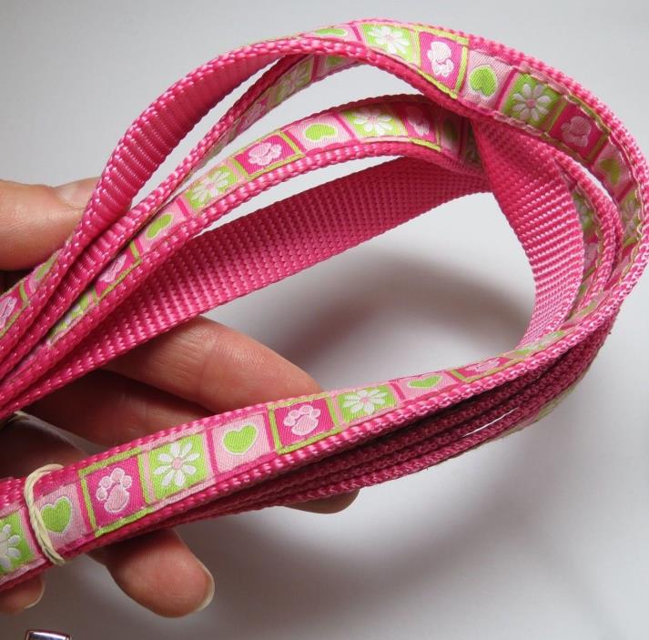 TOP PAW Pet Dog Leash PINK PATCHWORK 5/8