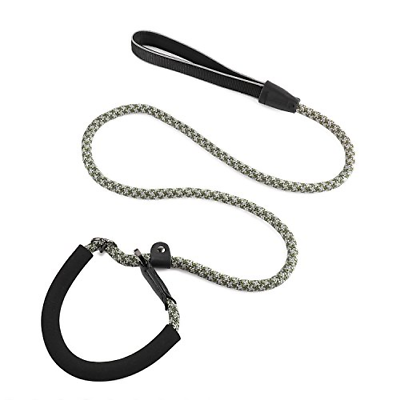 DOGNESS Slip Lead Dog Leash, No Choke Collar with 2 Stoppers, Soft Padded Nylon