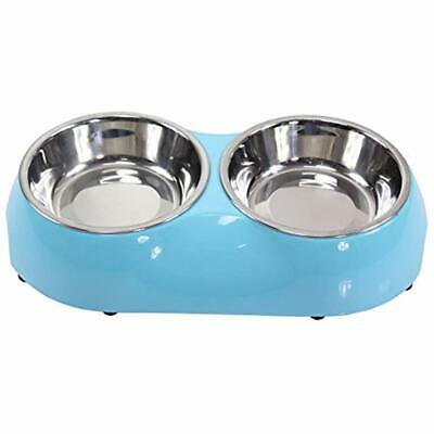 Pet Basic Bowls Supplies Dog And Cat Stainless Steel Double Diner Food Water