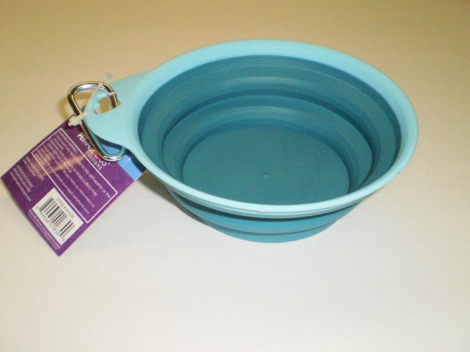 PetRageous  Collapsible Pet Bowl  1.5 cup capacity with carry clip