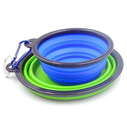 2Pack Collapsible Dog Bowl, Food Grade Foldable Expandable Cup Dish for Pet Dog