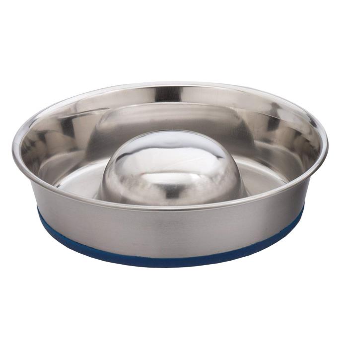 Our Pets DuraPet Slow Feed Premium Stainless Steel Dog Bowl