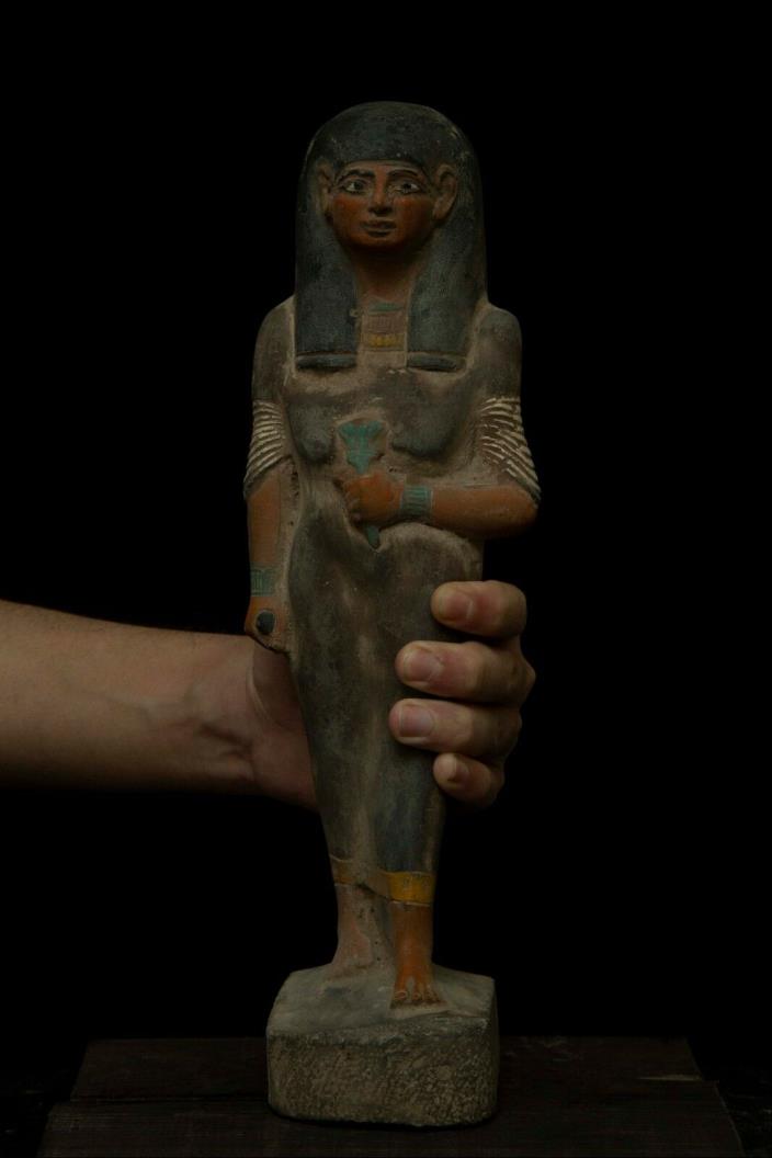 EGYPTIAN ANTIQUE Queen Nakhtmin ANCIENT EGYPT STATUE GODDESS Stone 1300 BC