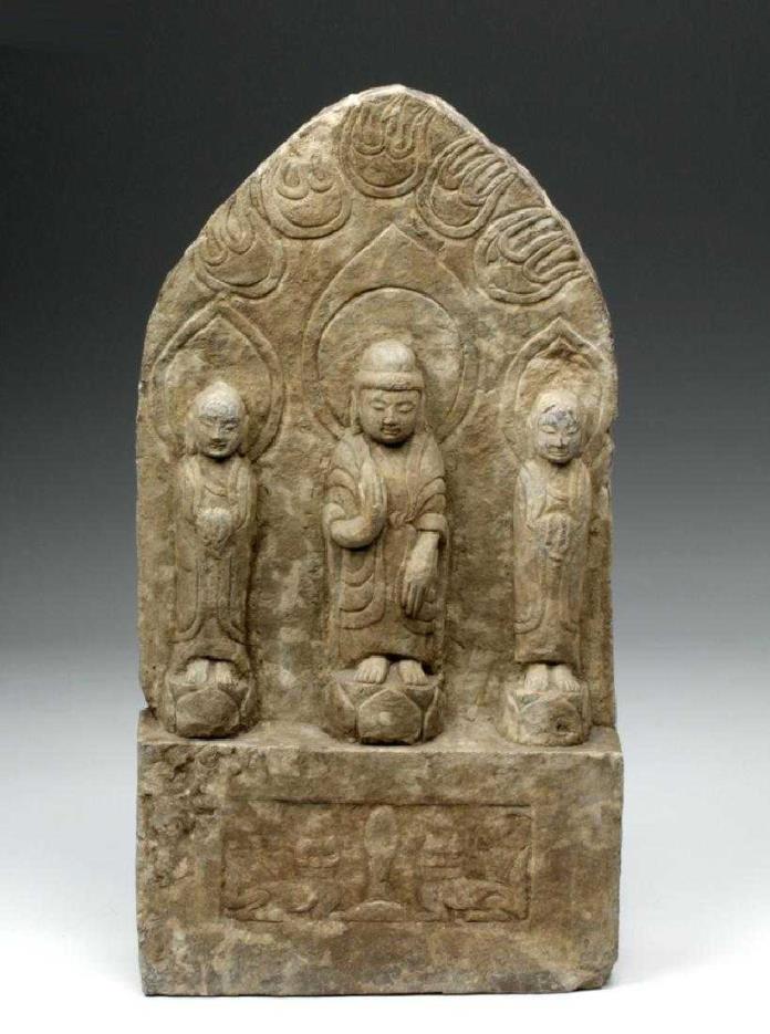 Chinese Ming Dynasty Carved Stone Buddha Stele Statue ARTEMIS GALLERY PROVENANCE