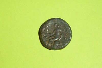 ANTIOCHUS I SOTER 281 BC-261 BC GREEK COIN Apollo arrow bow omphalos Seleucid VG