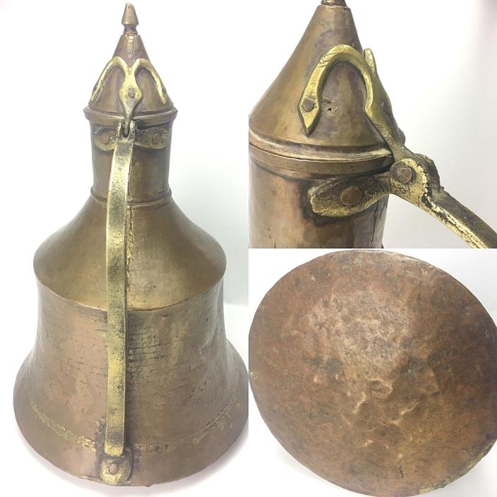 ANTIQUE HAMMERED COPPER ISLAMIC OTTOMAN TURKISH WATER JUG EWER DALLAH TOMBAK 22