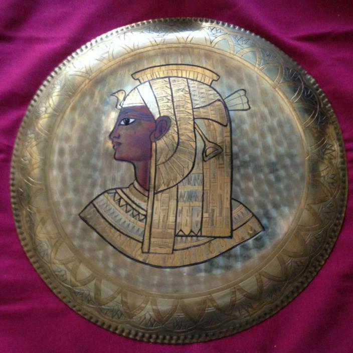 BRASS MIDDLE EASTERN INLAY PLATE 12