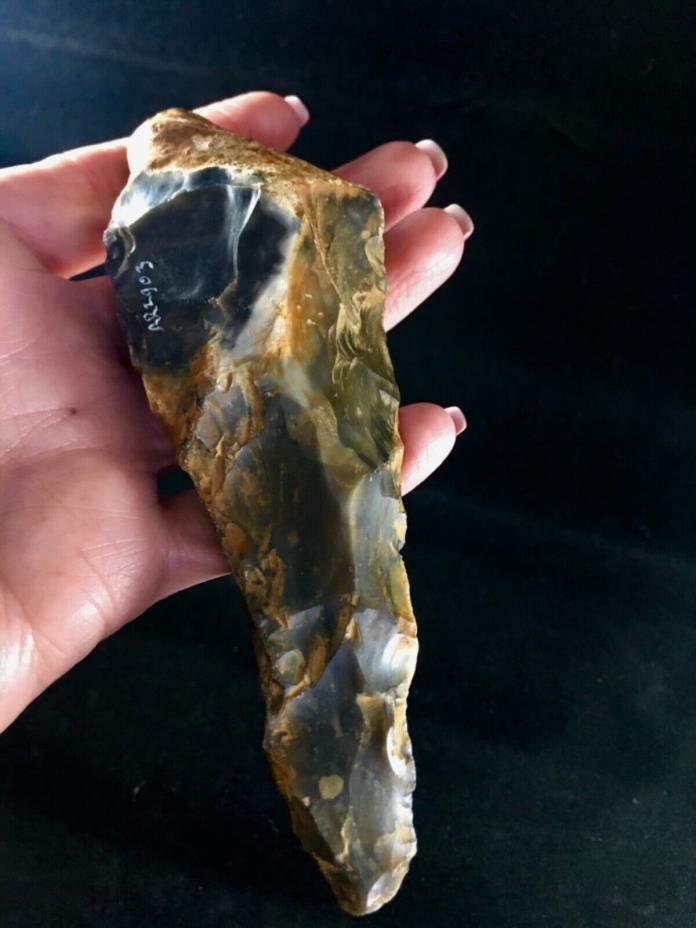 Neolithic Pick artifact tool France 124 grams Black Silex Limonite