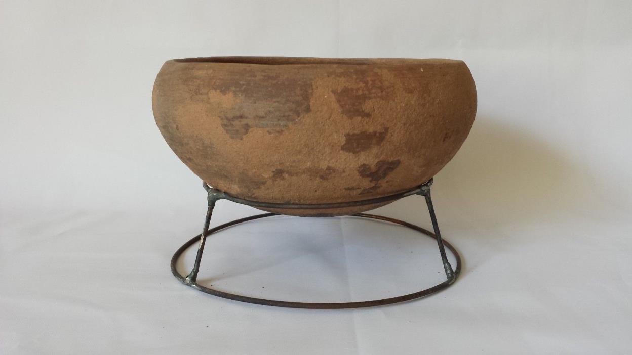 Neolithic South East Asian Footless Terracotta Food Bowl w Stand 7