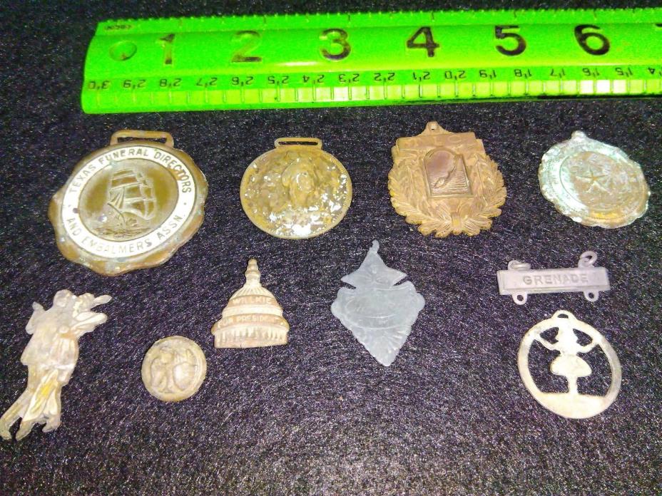 10 Vintage Collectible Badges or Metals   - Sea Recovery Artifact Ship Wreckage