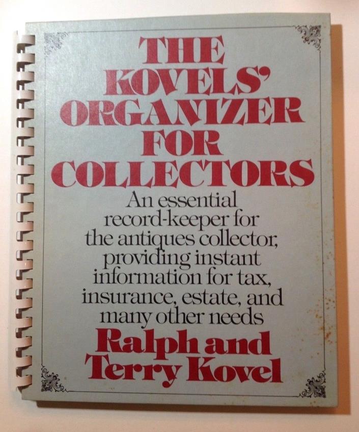 KOVELS Organizer for COLLECTORS Binder Record Keeping for Antiques Estate Etc.