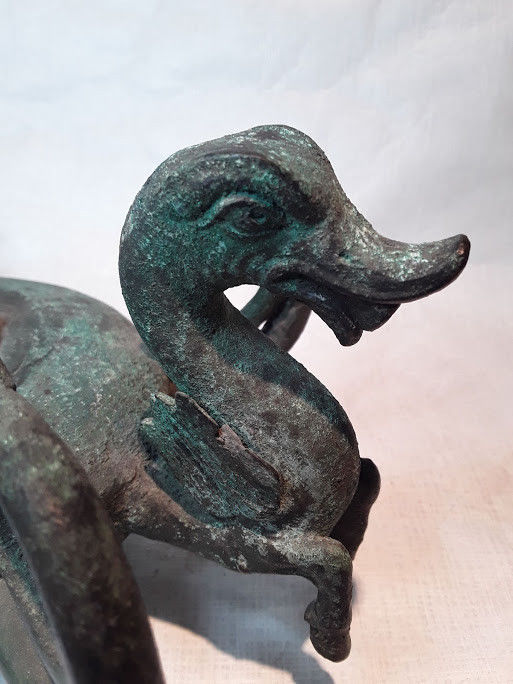 Etruscan Roman bronze oil lamp with Hippocampus new images