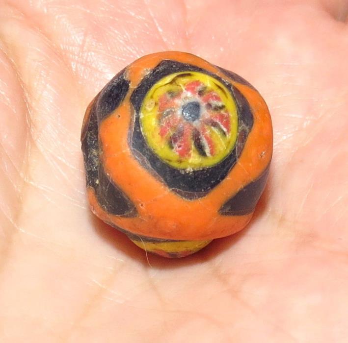 Ancient Roman Bead Glass Compound Eye Trailed 20mm