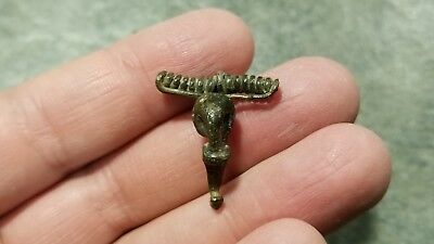Ancient Roman Bronze FIBULA BROOCH (#5) Kraftig Profilierte Type, Original Pin