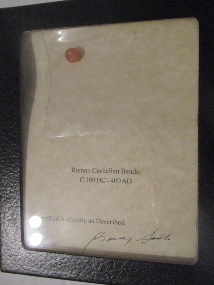 Large Ancient Roman Carnelian Bead in Display Case