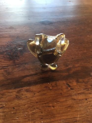 Vintage Hand-blown Archimede Seguso Murano Glass Frog Sculpture made In Italy