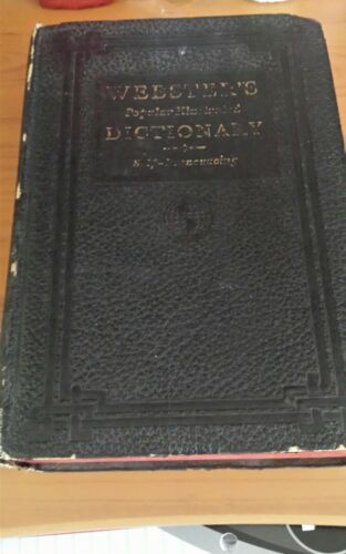 Antique Webster Dictionary old Leather 1938 new revised ed. America collectable