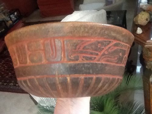 PRE-COLUMBIAN Mayan GUATEMALA LOWLANDS MAYA SERPENT GLYPH BOWL 600-800AD