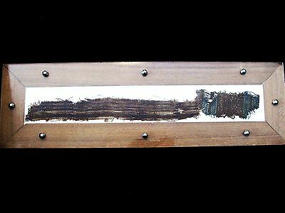 2 Pre-Columbian Chimu Woven Textiles in Lucite Display Case