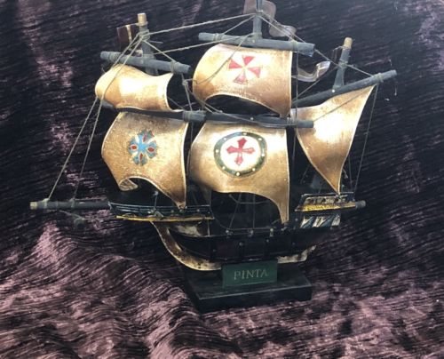 Vintage Pinta- Wooden Model Ship.