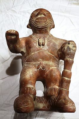 Vintage Terracotta Pottery Mayan Clay Figure/ Statue 1900's