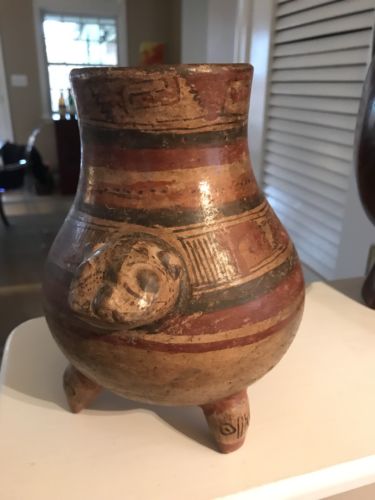 Antique Ancient Pre Columbia’s MAYAN Jaguar Pottery JAR * A.D. 1000-1350