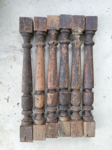 Antique Turned Wood Spindle Porch Baluster Thick Vintage Architectural shabby 19