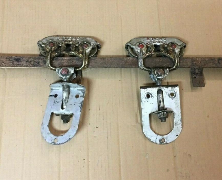 Antique Barn Door Myers Double Rollers 8 ' Track Old Vintage 319-19C