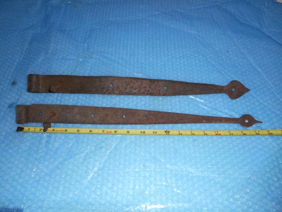Pair of old primitive barn door hinges
